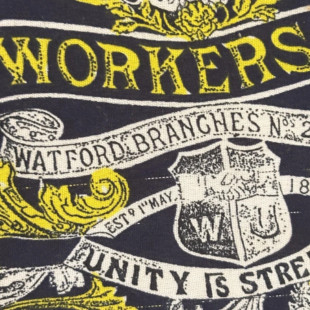 Gianfranco Ferre Scarf Womens O/S Black Yellow Square Satin Workers Union Print